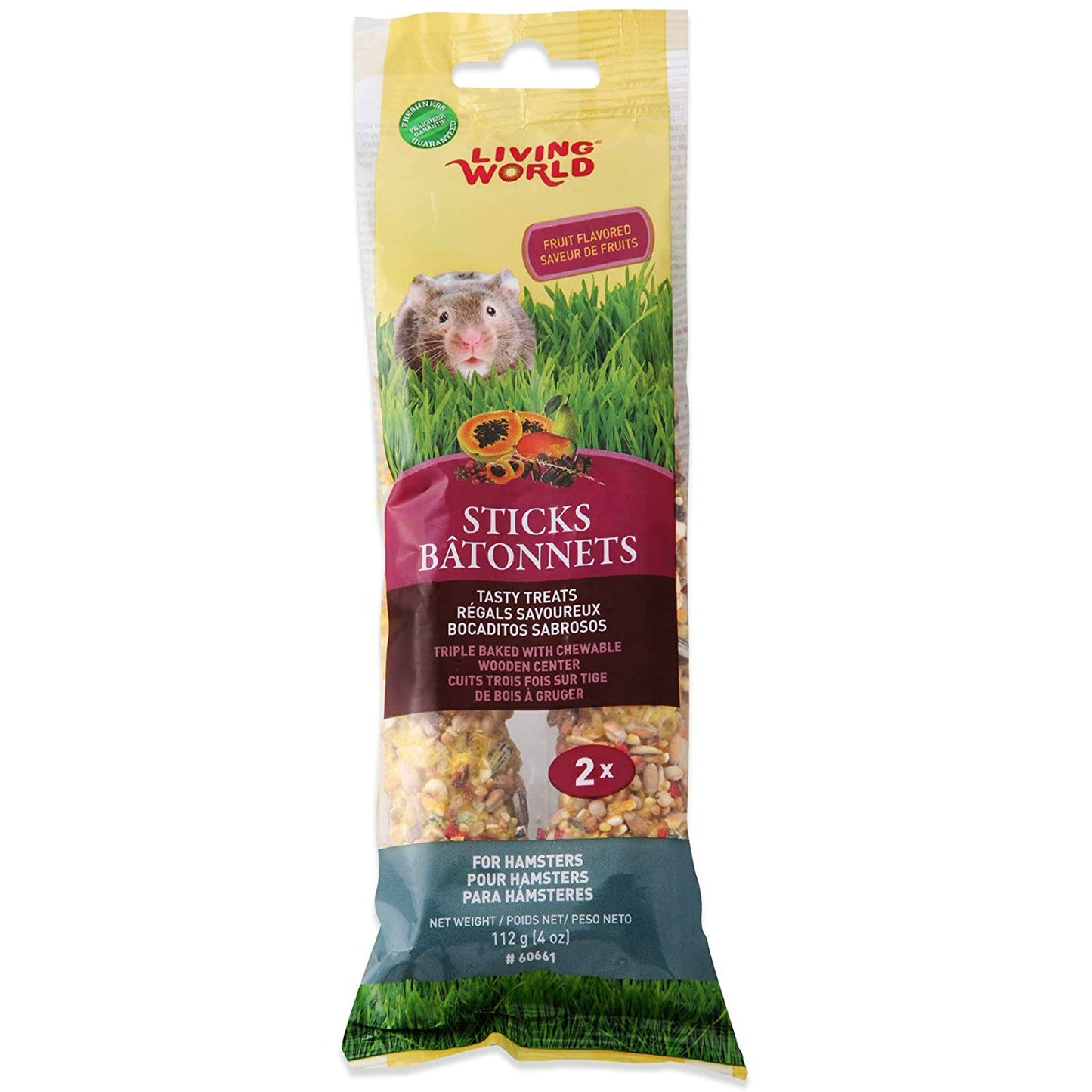 Living World Hamster Stick Fruit Flavour  Small Animal Food Treats  | PetMax Canada