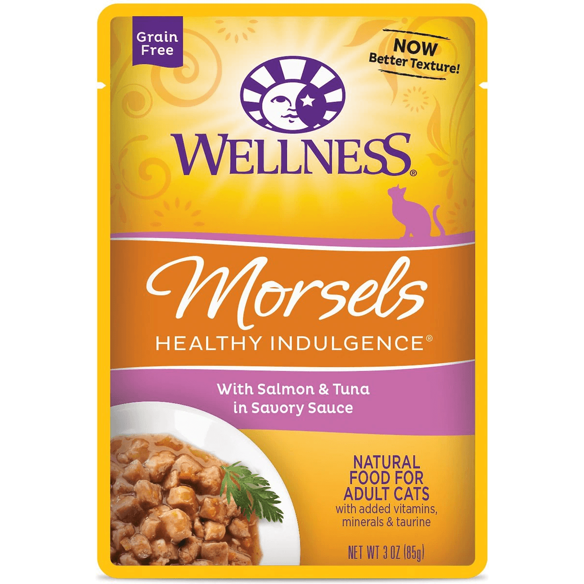 Wellness Healthy Indulgence Morsels Salmon & Tuna Wet Cat Food - 85g - Canned Cat Food - Wellness - PetMax Canada