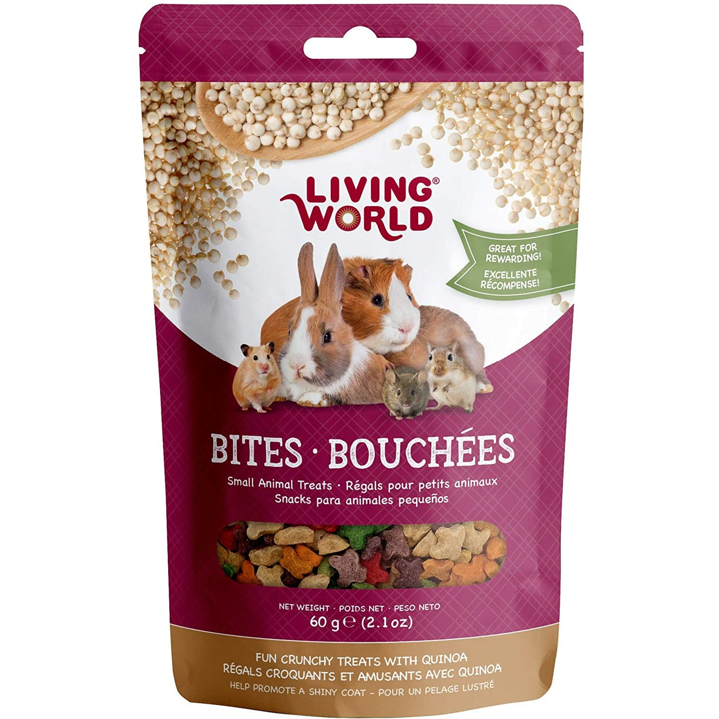 Living World Small Animal Bites With Quinoa  Small Animal Food Treats  | PetMax Canada