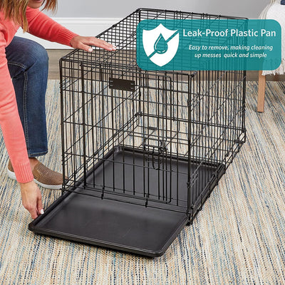 Bud'Z Deluxe Dog Crate With Double Door - Small: 24" x 17" x 19" - Wire Crates - Bud'Z - PetMax Canada