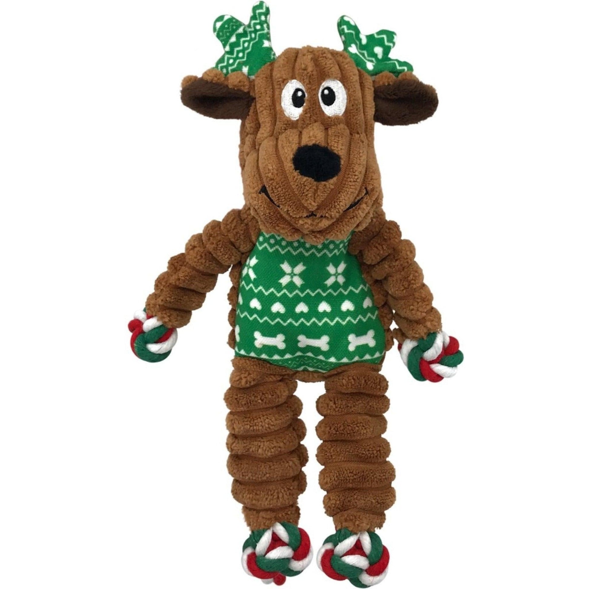 Kong Holiday Dog Toy Floppy Knots Reindeer  Dog Toys  | PetMax Canada