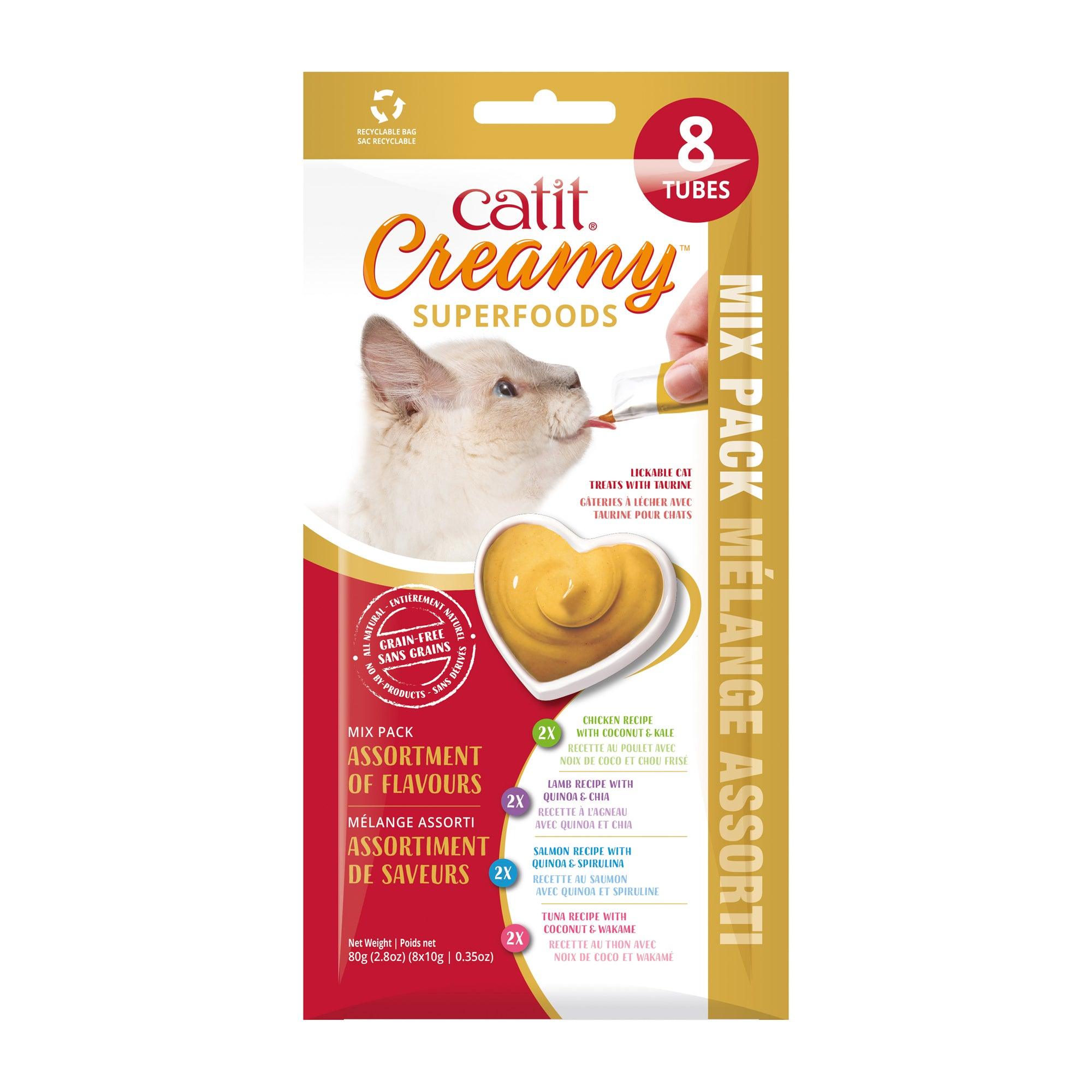 Catit Creamy Superfood Treats Multipack - 8 x 10g - Cat Treats - Catit - PetMax Canada