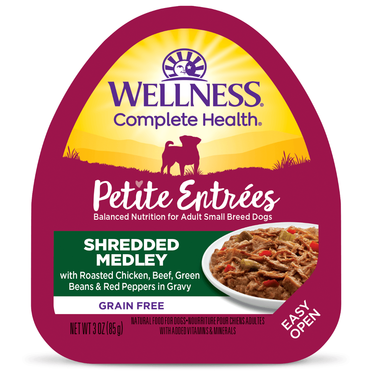 Wellness Petite Entrées Shredded Chicken & Beef Wet Dog Food - 85g - Canned Dog Food - Wellness - PetMax Canada