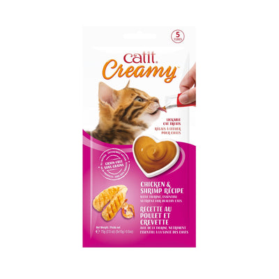 CatIt Creamy Lickable Treats Chicken & Shrimp - 5 Pack - Cat Treats - Catit - PetMax Canada