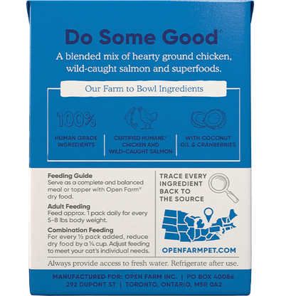 Open Farm Wet Cat Food Chicken & Salmon Rustic Blend - 156g - Canned Cat Food - Open Farm - PetMax Canada