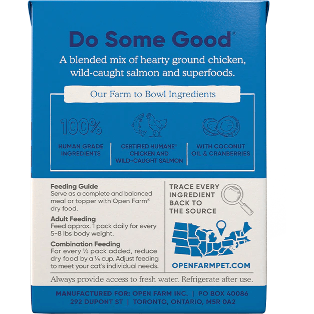 Open Farm Wet Cat Food Chicken & Salmon Rustic Blend - 156g - Canned Cat Food - Open Farm - PetMax Canada