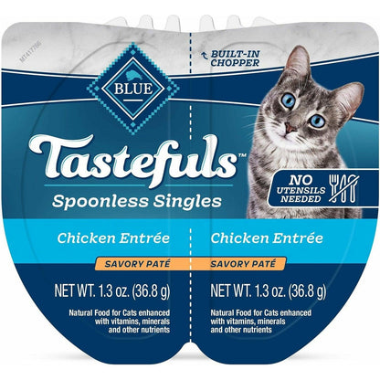 Blue Buffalo Tastefuls Spoonless Singles Adult Chicken Entree Pate - 74g - Canned Cat Food - Blue Buffalo - PetMax Canada