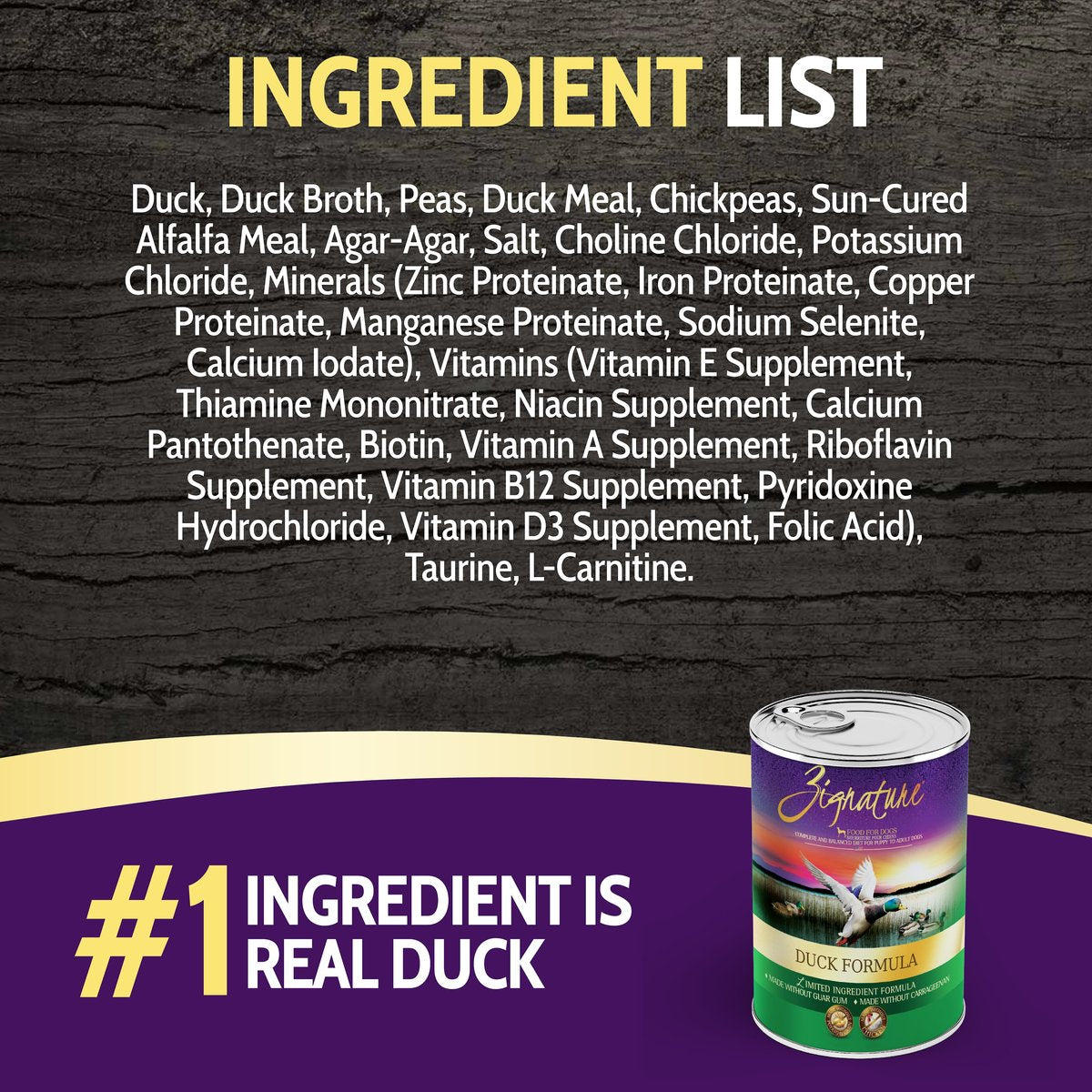 Zignature Duck Limited Ingredient Formula Grain-Free Canned Dog Food  Canned Dog Food  | PetMax Canada