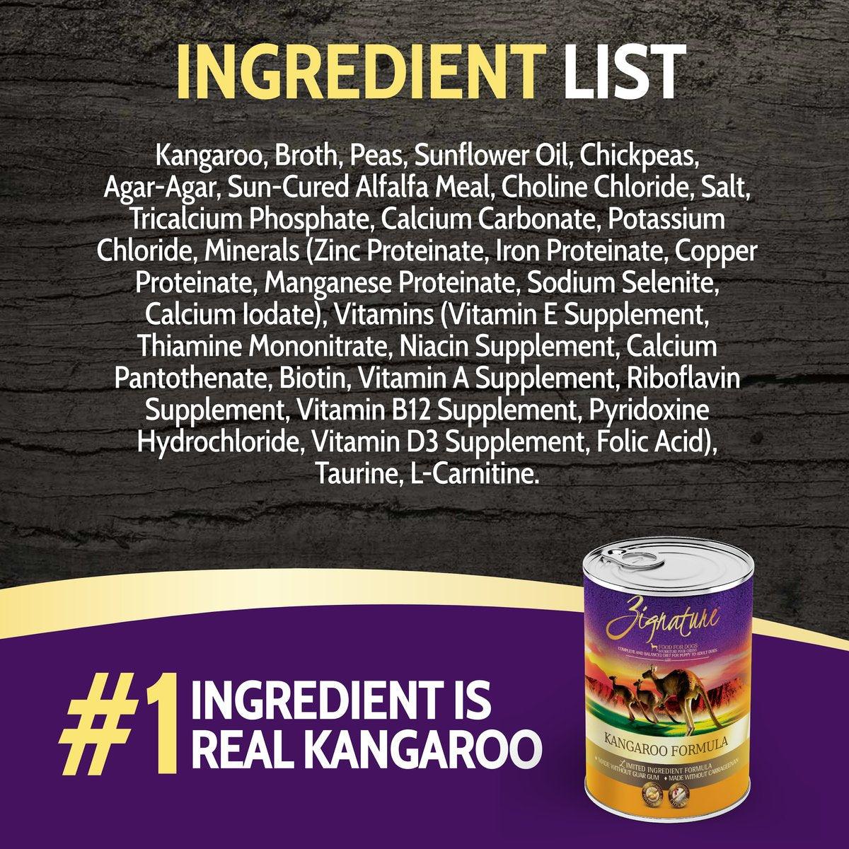 Zignature Kangaroo Limited Ingredient Formula Grain-Free Canned Dog Food  Canned Dog Food  | PetMax Canada