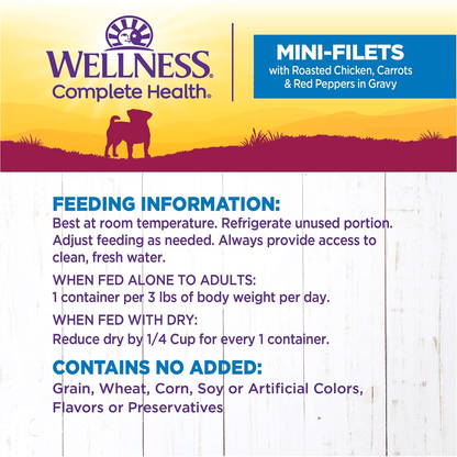 Wellness Petite Entrées Roasted Chicken, Carrots & Red Peppers in Gravy Wet Small Breed Dog Food - 85g - Canned Dog Food - Wellness - PetMax Canada