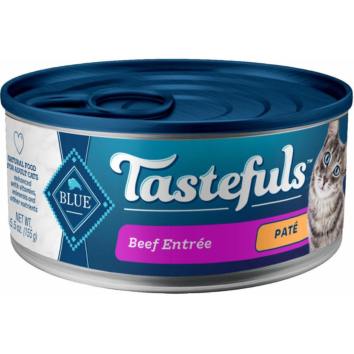 Blue Buffalo Tastefuls Adult Beef Entree Pate - 156g - Canned Cat Food - Blue Buffalo - PetMax Canada