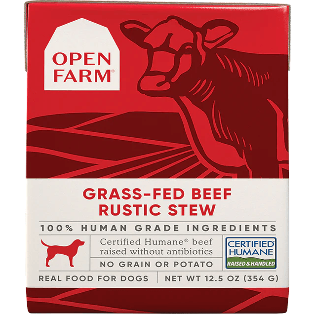 Open Farm Wet Dog Food Grass Fed Beef Rustic Stew  Canned Dog Food  | PetMax Canada