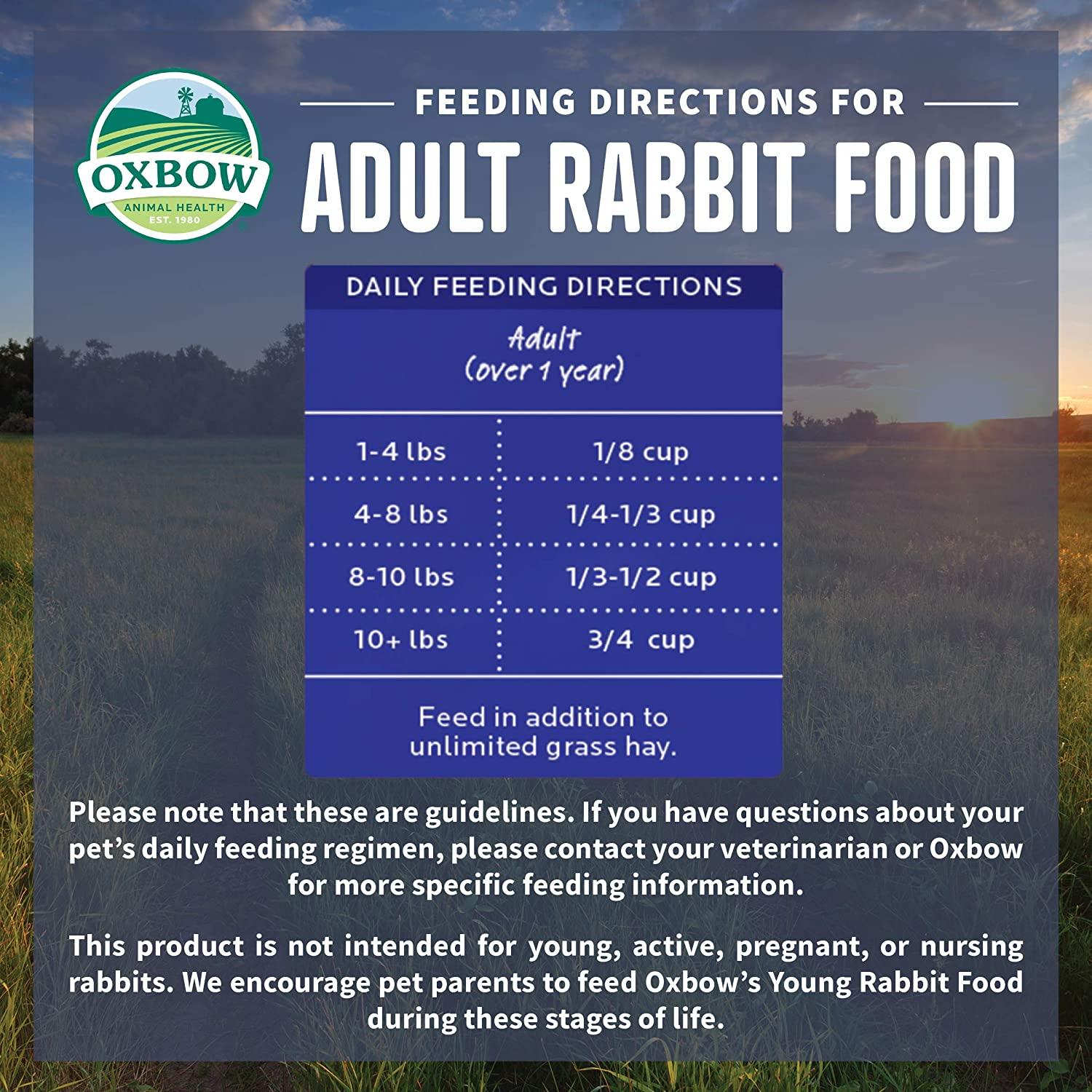 Oxbow Essentials Adult Rabbit Food - 5 lbs - Small Animal Food Dry - Oxbow - PetMax Canada