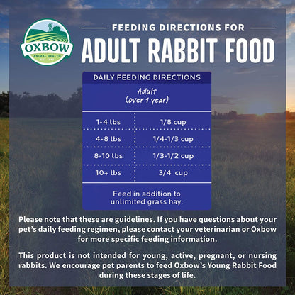 Oxbow Essentials Adult Rabbit Food - 5 lbs - Small Animal Food Dry - Oxbow - PetMax Canada