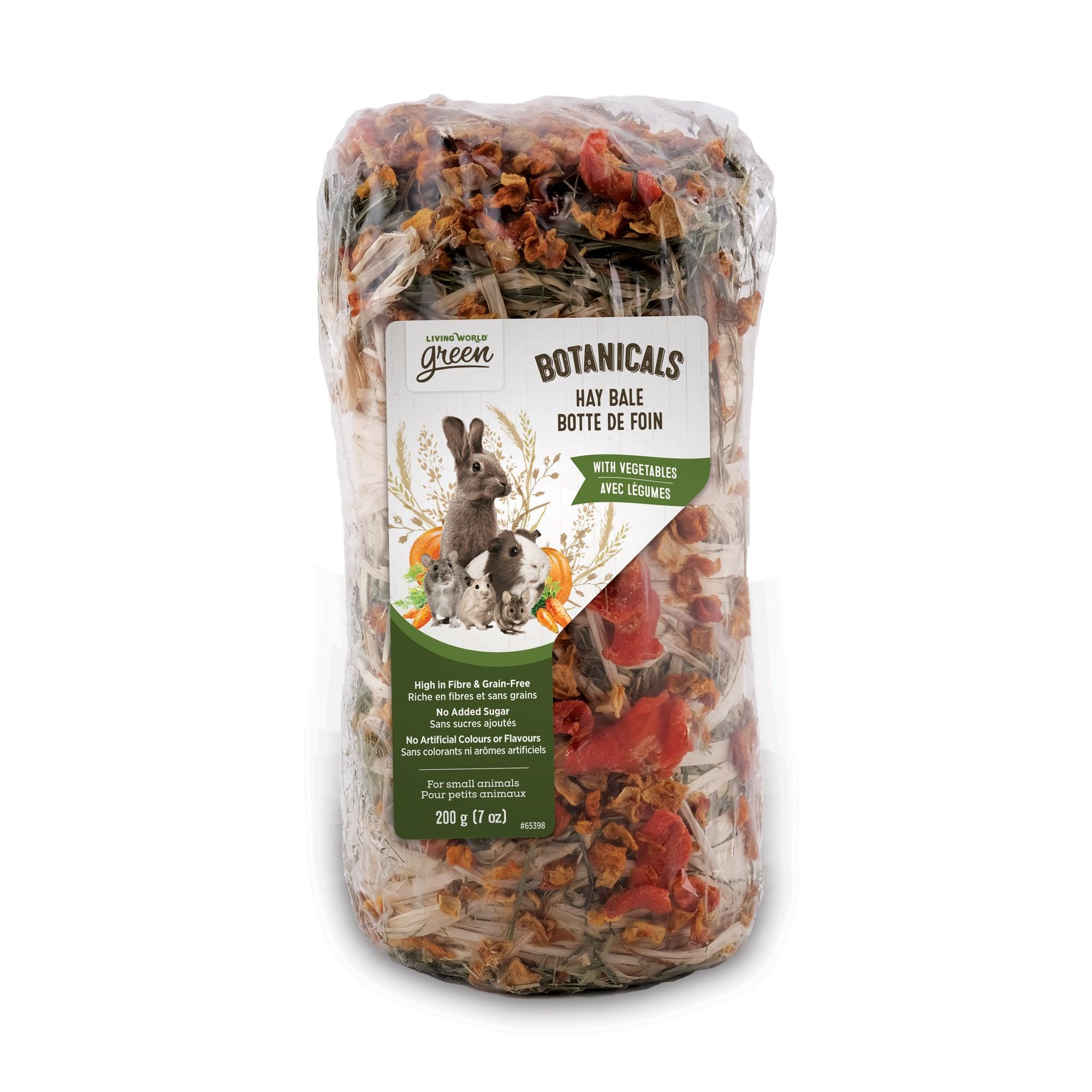 Living World Green Botanicals Hay Bale Vegetables - 200g - Small Animal Treats - Living World - PetMax Canada