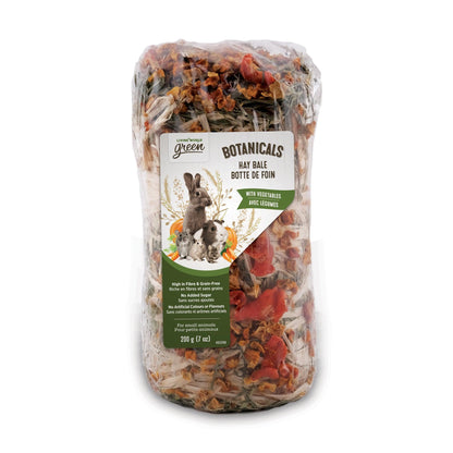 Living World Green Botanicals Hay Bale Vegetables - 200g - Small Animal Treats - Living World - PetMax Canada