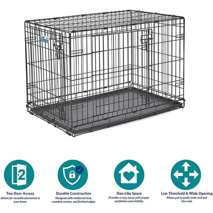 Bud'Z Deluxe Dog Crate With Double Door - Small: 24" x 17" x 19" - Wire Crates - Bud'Z - PetMax Canada