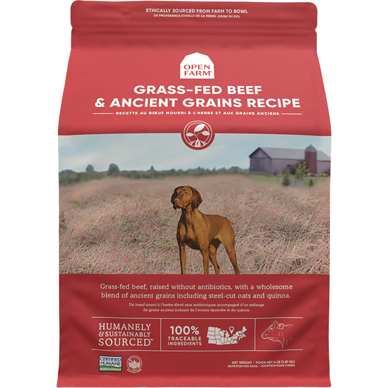 Open Farm Dog Food Grass Fed Beef & Ancient Grains  Dog Food  | PetMax Canada