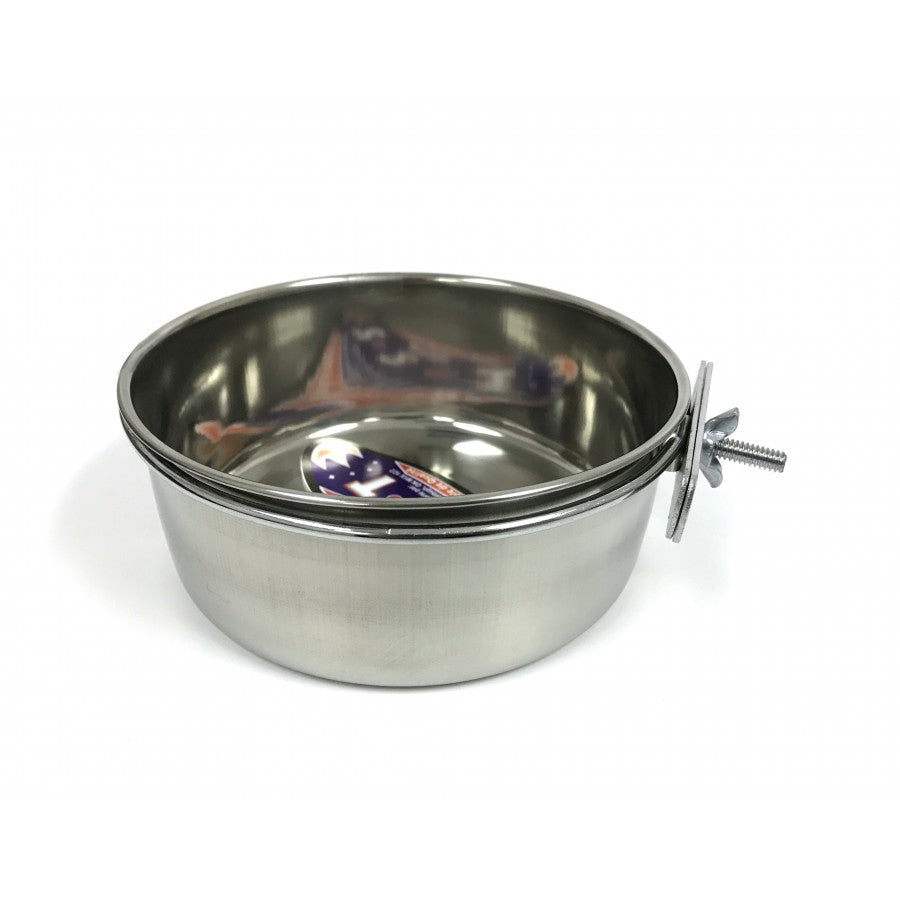 Stainless Steel Dog Dish With Clamp 20 oz Stainless Steel 20 oz | PetMax Canada