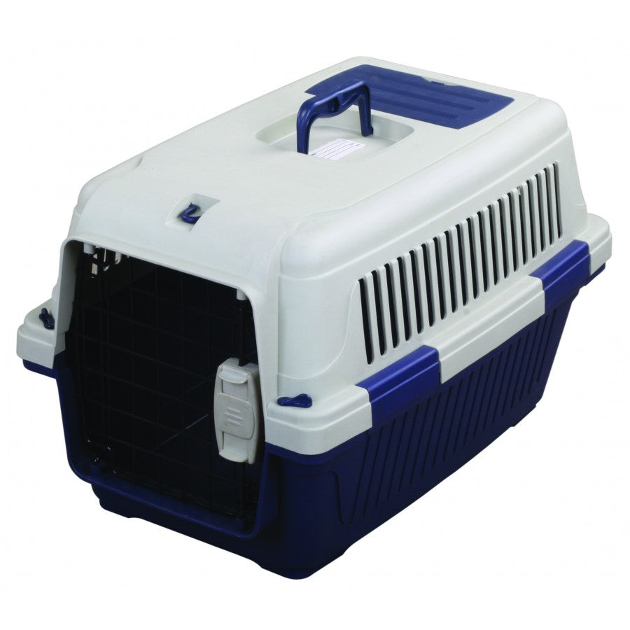 Tuff Deluxe Dog Carrier Small: 22 X 15 X 14 / Blue Plastic Crates Small: 22 X 15 X 14 | PetMax Canada