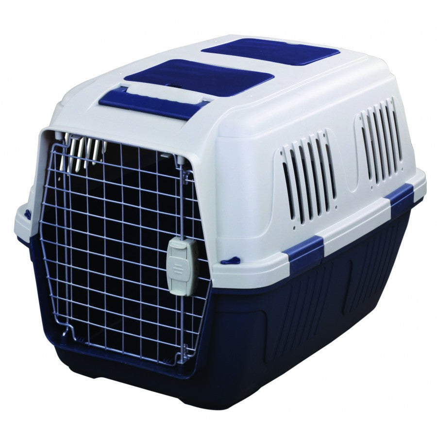 Tuff Deluxe Dog Carrier Large: 28 X 21 X 21 / Blue Plastic Crates Large: 28 X 21 X 21 | PetMax Canada