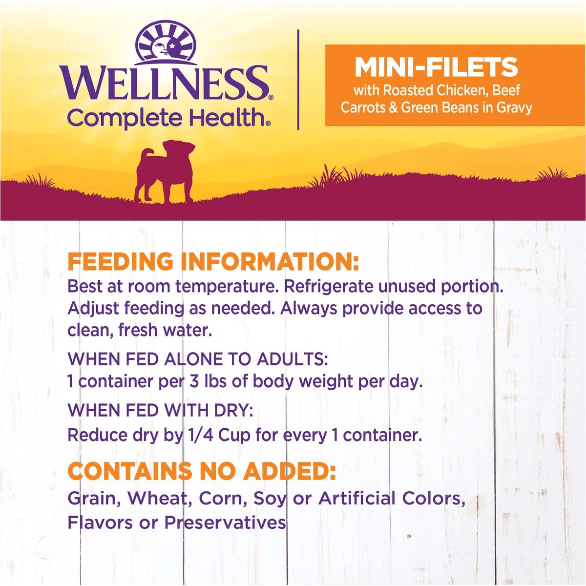 Wellness Petite Entrées Roasted Beef, Chicken, Beef, Carrots & Green Beans in Gravy Wet Small Breed Dog Food - 85g - Canned Dog Food - Wellness - PetMax Canada
