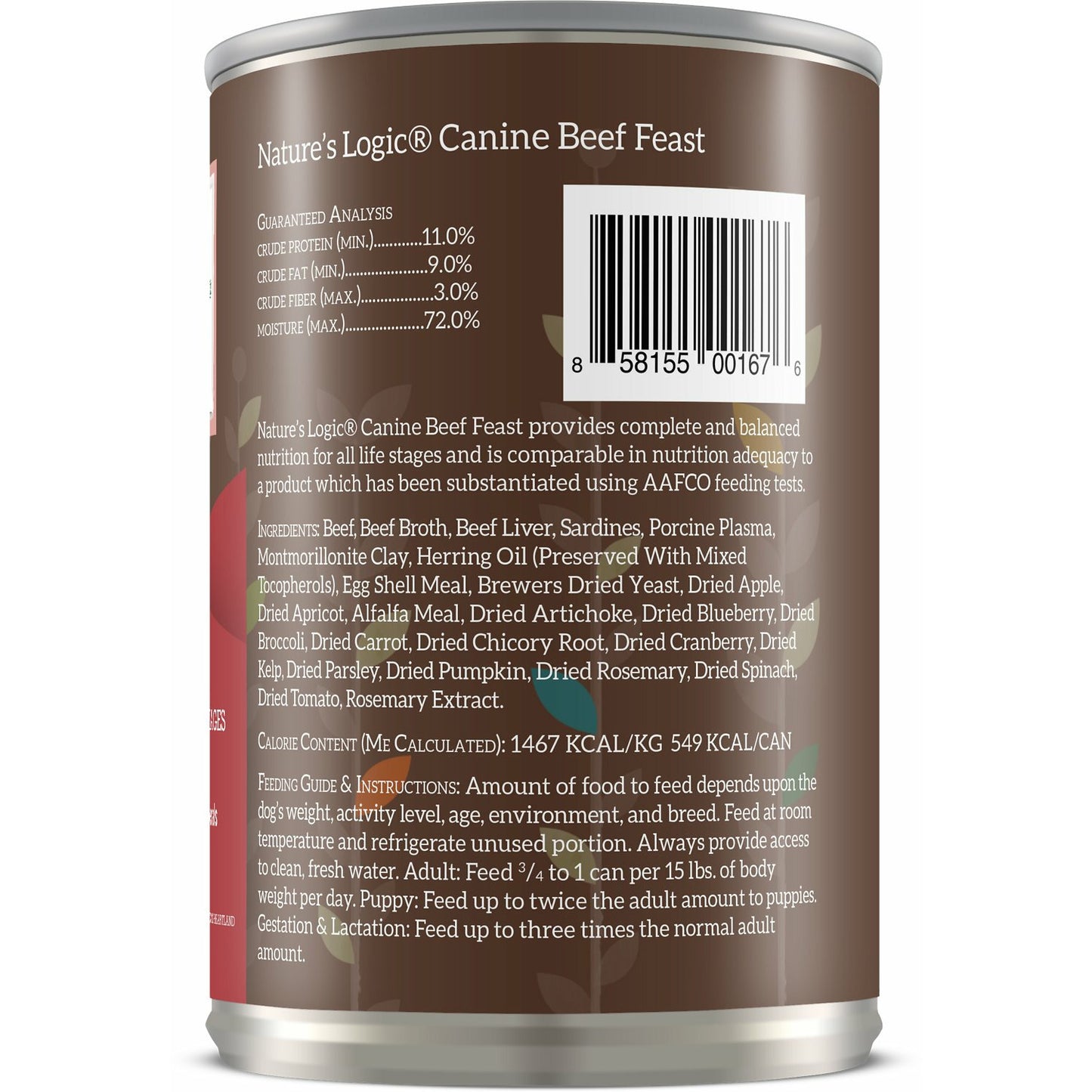 Nature's Logic Canned Dog Food Beef Feast  Canned Dog Food  | PetMax Canada