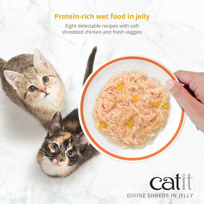 Catit Divine Shreds Chicken In Jelly Multipack - 12 x 85g - Canned Cat Food - Catit - PetMax Canada