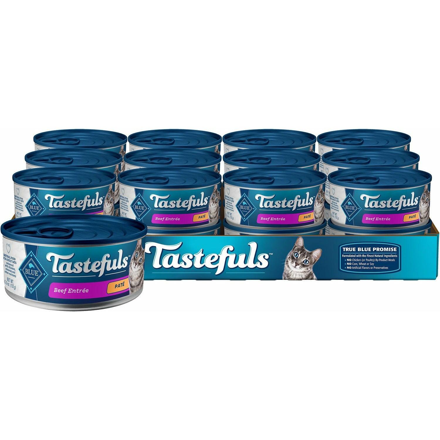Blue Buffalo Tastefuls Adult Beef Entree Pate - 156g - Canned Cat Food - Blue Buffalo - PetMax Canada