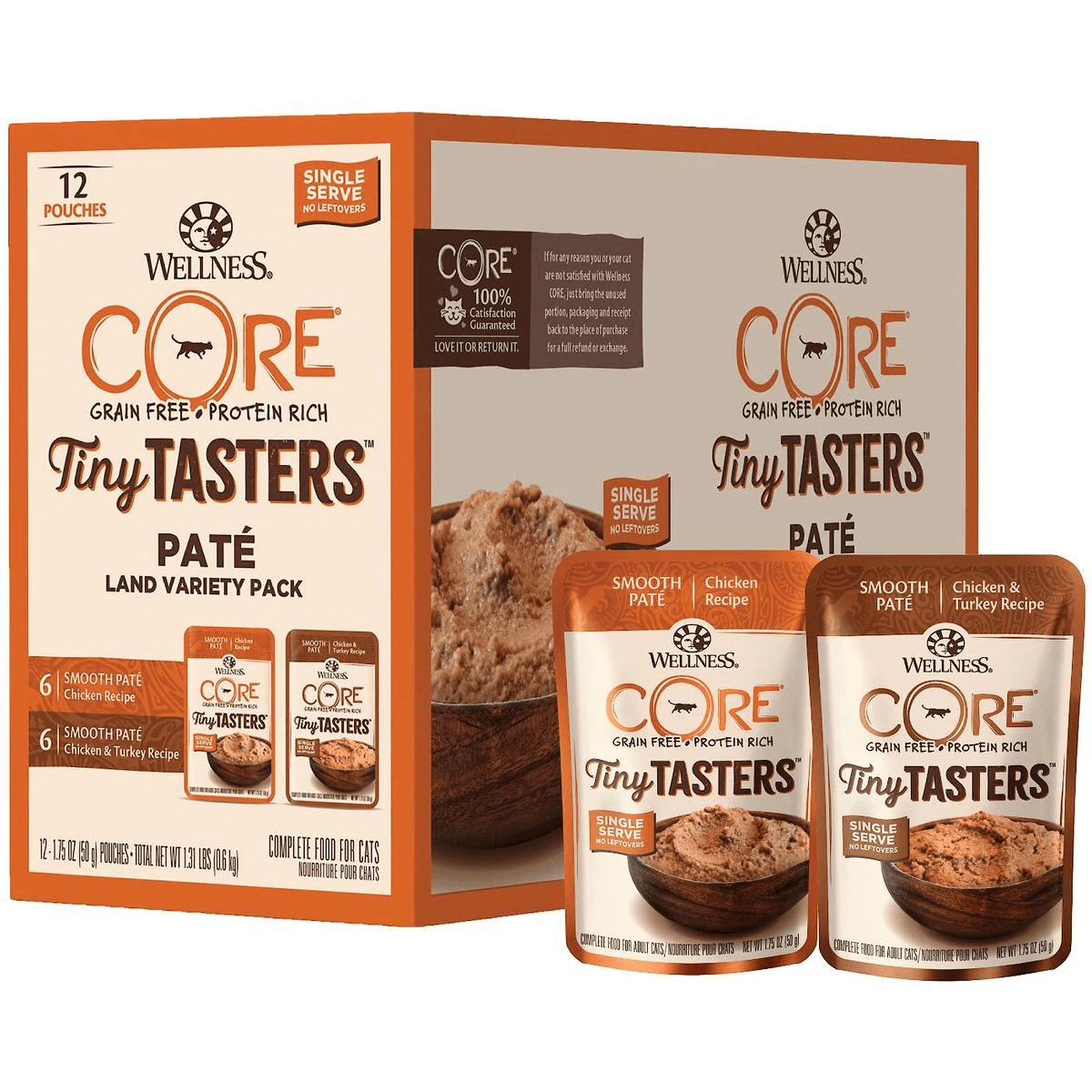 Wellness CORE Tiny Tasters Pâté Land Variety Pack - 12 x 50g - Canned Cat Food - Wellness - PetMax Canada