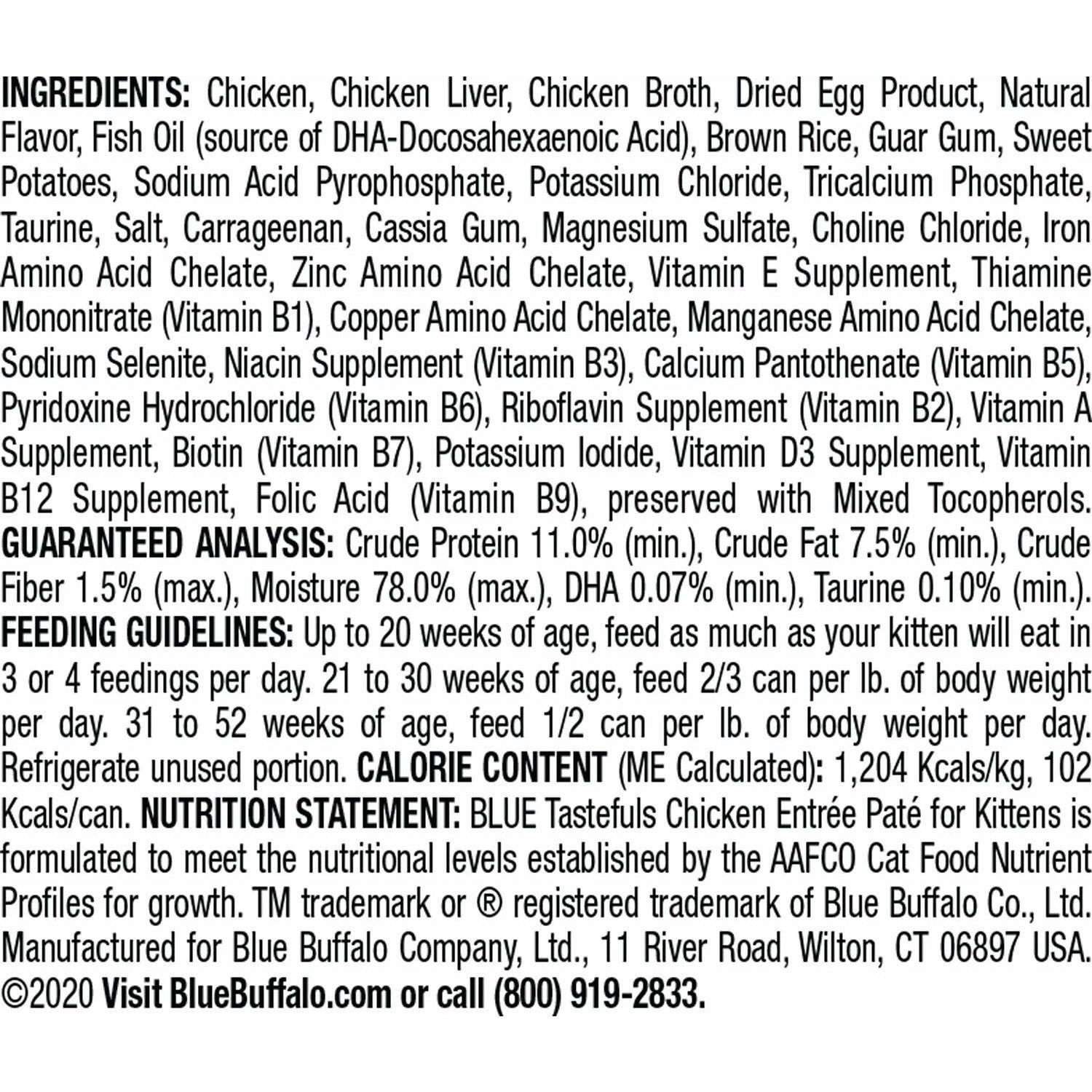 Blue Buffalo Tastefuls Kitten Chicken Entree Pate - 85g - Canned Cat Food - Blue Buffalo - PetMax Canada