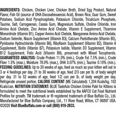 Blue Buffalo Tastefuls Kitten Chicken Entree Pate - 85g - Canned Cat Food - Blue Buffalo - PetMax Canada