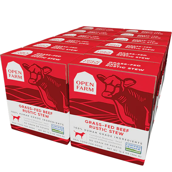 Open Farm Wet Dog Food Grass Fed Beef Rustic Stew  Canned Dog Food  | PetMax Canada