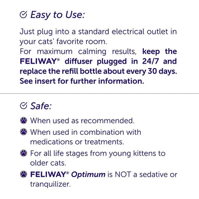 FELIWAY Optimum Cat, Enhanced Calming Pheromone Diffuser, 30 Day Starter Kit - Default Title - Cat Health Care - Feliway - PetMax Canada