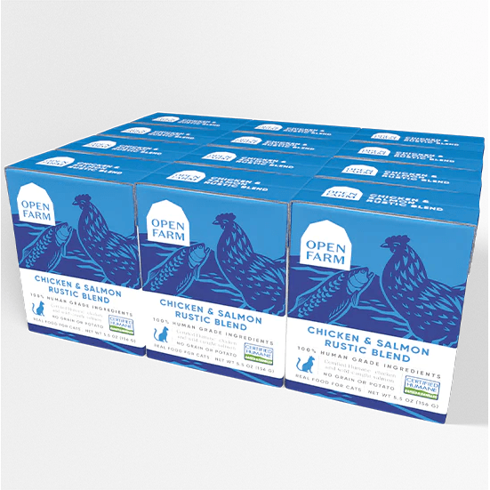 Open Farm Wet Cat Food Chicken & Salmon Rustic Blend - 156g - Canned Cat Food - Open Farm - PetMax Canada