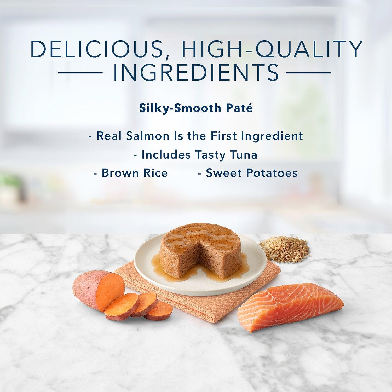 Blue Buffalo Tastefuls Adult Salmon Entree Pate - 156g - Canned Cat Food - Blue Buffalo - PetMax Canada