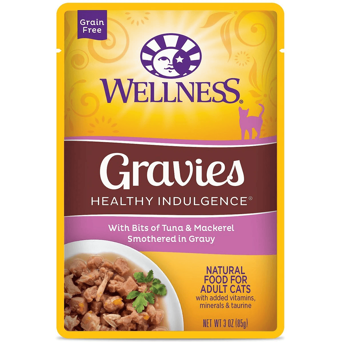 Wellness Healthy Indulgence Gravies Tuna & Mackerel Wet Cat Food - 85g - Canned Cat Food - Wellness - PetMax Canada