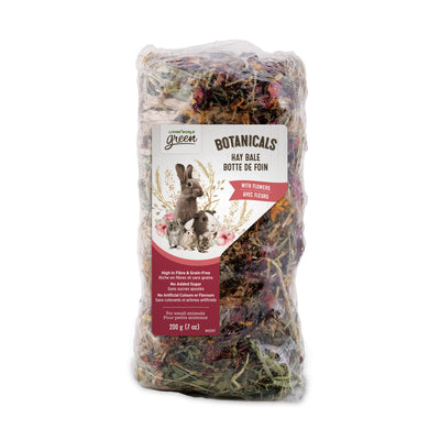 Living World Green Botanicals Hay Bale Flowers  Small Animal Treats  | PetMax Canada