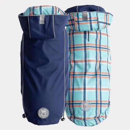 GF Pet Reversible Raincoat Navy For Dogs - X-Small - Coats - GF Pet - PetMax Canada