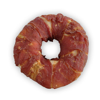 Dogit Snack Bar Dog Treats Duck Rawhide Donut - Small: 8cm / 2 Pack - Dog Treats - Dogit - PetMax Canada