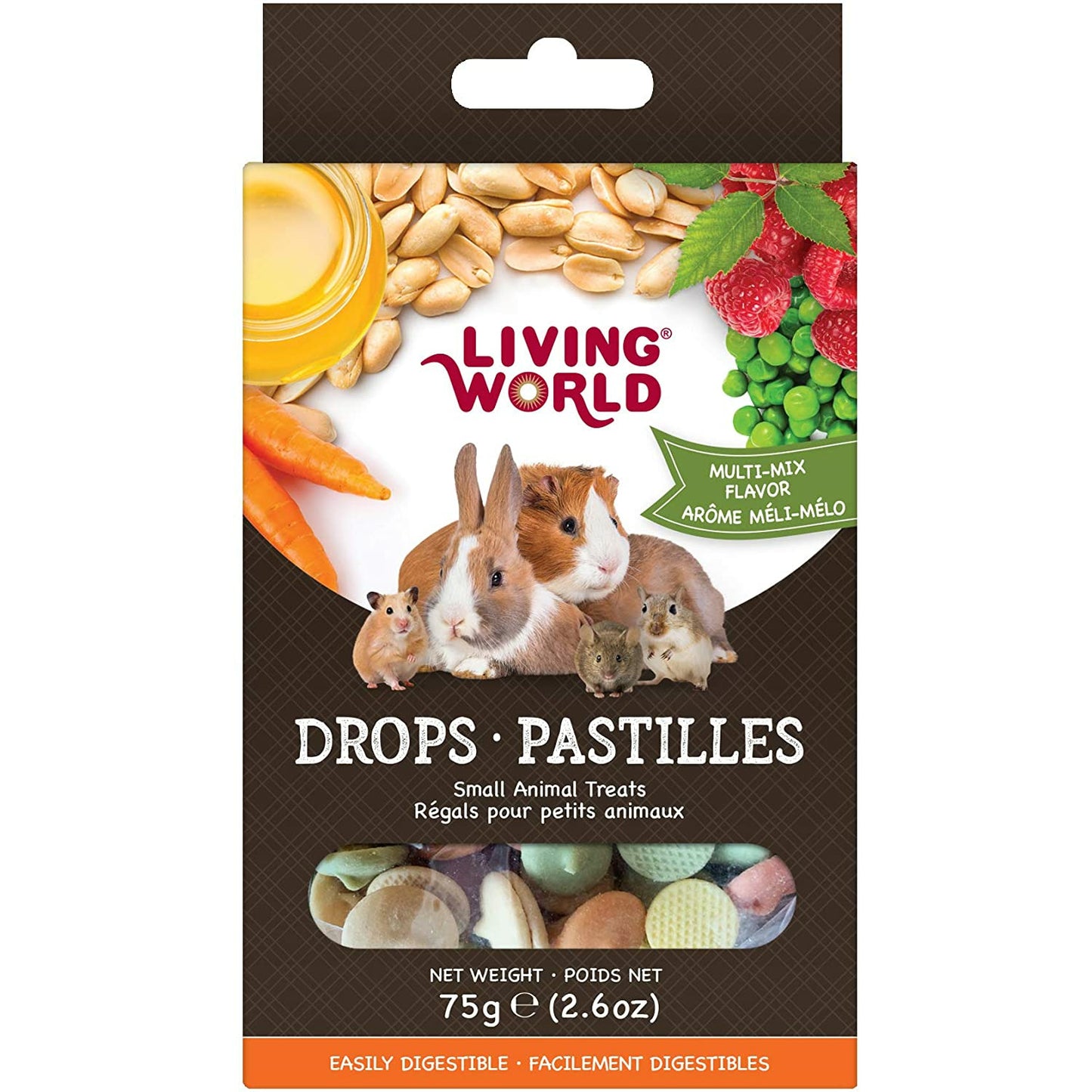 Living World Small Animal Drops Multi Mix  Small Animal Food Treats  | PetMax Canada
