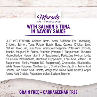 Wellness Healthy Indulgence Morsels Salmon & Tuna Wet Cat Food - 85g - Canned Cat Food - Wellness - PetMax Canada