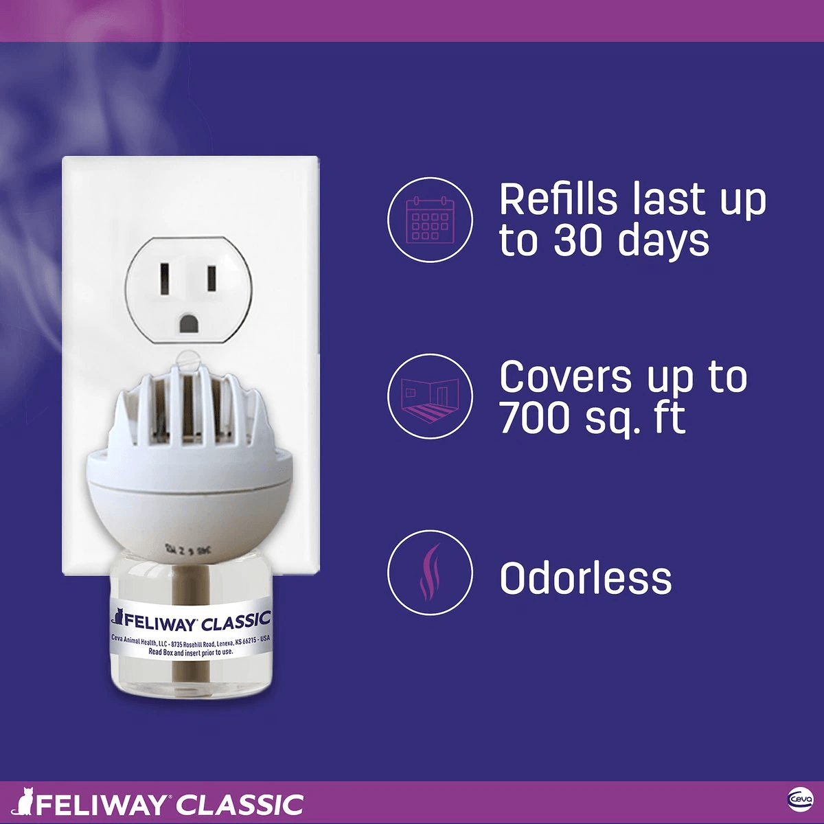 Feliway Classic Calming Diffuser Refill for Cats, 30 day  Cat Health Care  | PetMax Canada