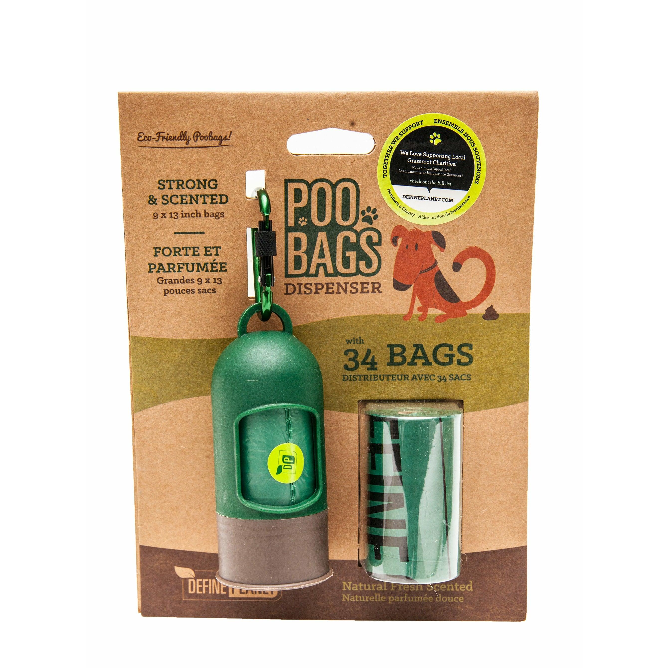 Define Planet Poo Bag Dispenser With Bags - Starter Pack: 34 Bags - Waste Management - Define Planet - PetMax Canada