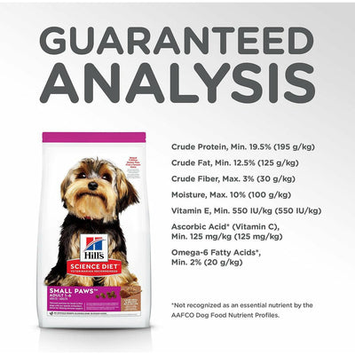 Hill's Science Diet Adult Small Paws Lamb Meal & Rice Recipe Dry Dog Food - 2.04 Kg - Dog Food - Hill's Science Diet - PetMax Canada