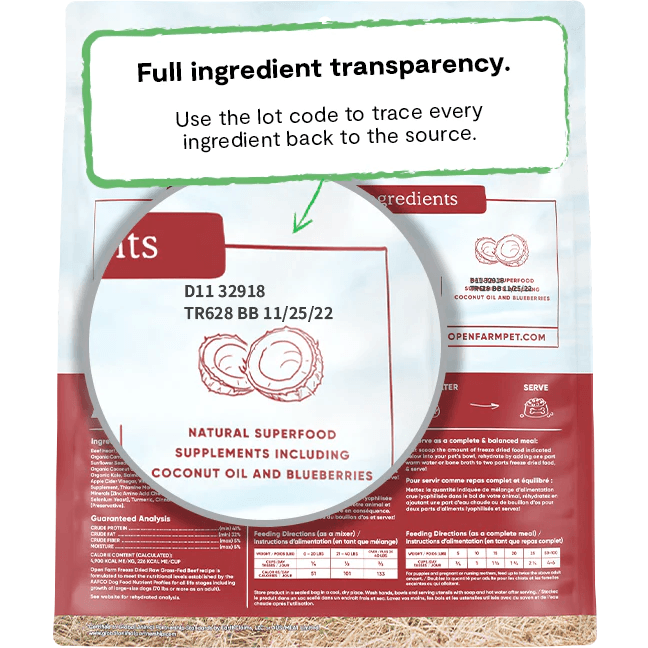 Open Farm Dog Food Grass Fed Beef Freeze Dried Raw - 99g - Dog Food - Open Farm - PetMax Canada
