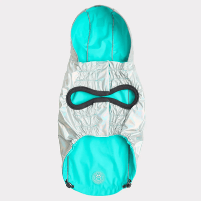 GF Pet Reversible Raincoat Neon Aqua For Dogs - X-Small - Coats - GF Pet - PetMax Canada