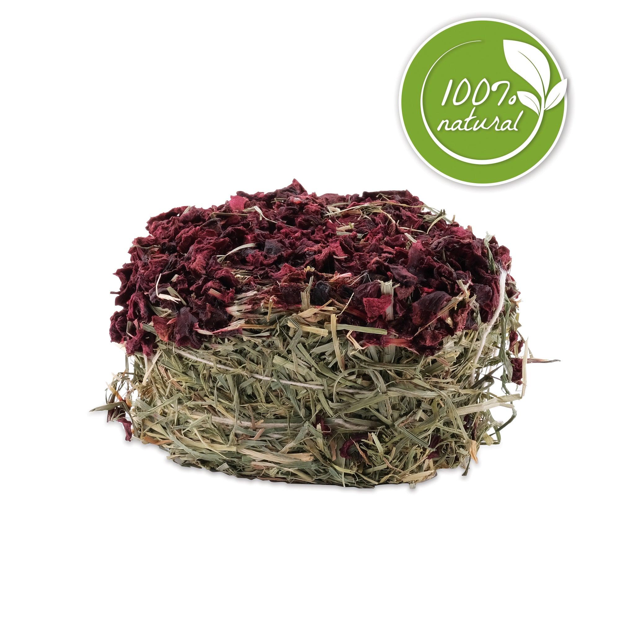 Living World Green Botanicals Hay Cake Beet - 75g - Small Animal Treats - Living World - PetMax Canada