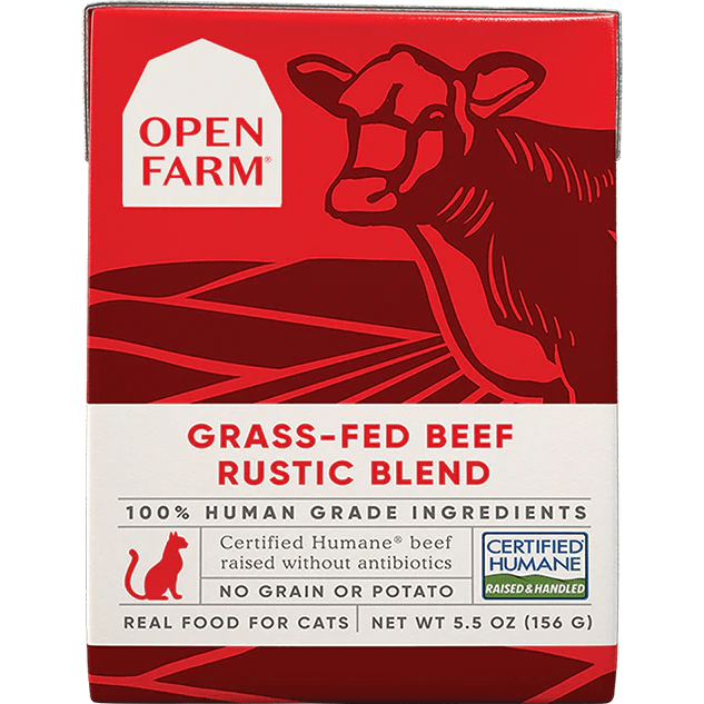 Open Farm Wet Cat Food Grass Fed Beef Rustic Blend - 156g - Canned Cat Food - Open Farm - PetMax Canada