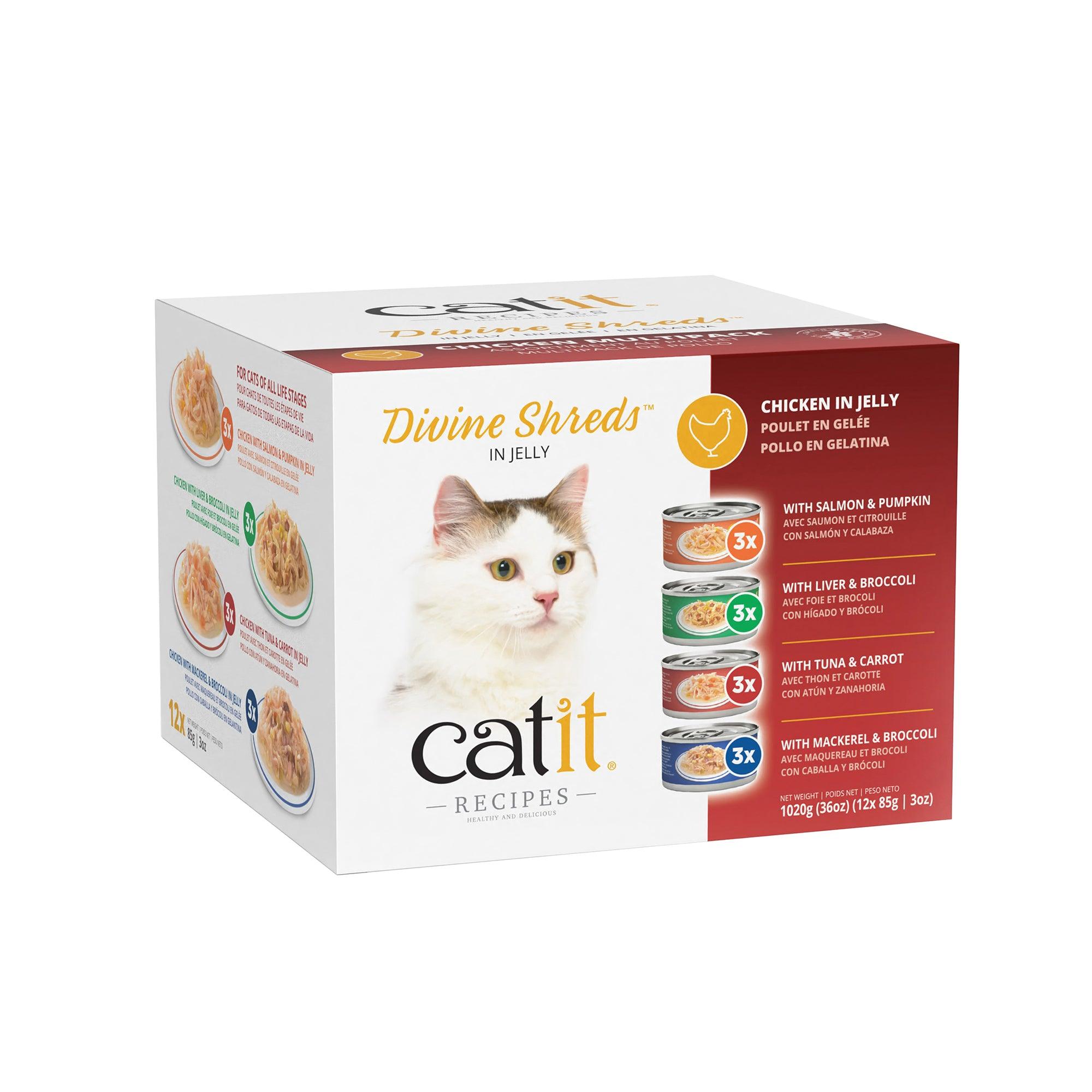 Catit Divine Shreds Chicken In Jelly Multipack - 12 x 85g - Canned Cat Food - Catit - PetMax Canada